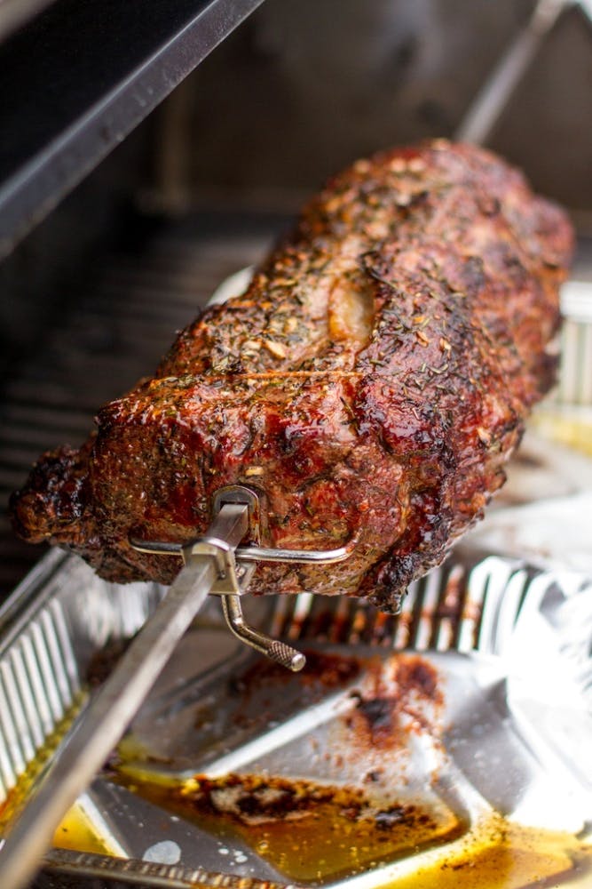 Prime rib over drip pan - Rotisserie meat ideas - Weber Grills - Grilling Inspiration